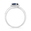 WIDE 1.12CT DIAMOND & AAA SAPPHIRE 14KT WHITE GOLD OVAL 3D CRISS CROSS LOVE RING