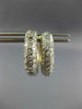 ANTIQUE WIDE .97CT DIAMOND 14KT WHITE & YELLOW GOLD ETOILE HUGGIE EARRINGS #1064