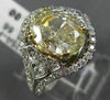 LARGE 3.90CT WHITE & FANCY YELLOW DIAMOND 14KR WHITE GOLD HEART ENGAGEMENT RING