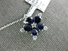 LARGE 1.44CT DIAMOND & AAA SAPPHIRE 18K WHITE GOLD FLOWER SNOWFLAKE STAR PENDANT