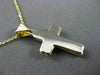ESTATE .15CT DIAMOND 14KT TWO TONE GOLD SOLITAIRE FLOATING CROSS PENDANT #11344