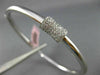 ESTATE .42CT DIAMOND 14K WHITE GOLD 3D SQUARE BOW DESIGN CLASSIC BANGLE BRACELET