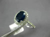ESTATE 1.90CT DIAMOND & AAA OVAL SAPPHIRE 14K WHITE GOLD 3D HALO ENGAGEMENT RING