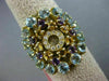 ESTATE LARGE 2.13CT DIAMOND & AAA MULTI GEM 14K YELLOW GOLD CIRCULAR FLOWER RING