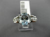 WIDE 2.35CT DIAMOND & AQUAMARINE 14KT WHITE GOLD OVAL SOLITAIRE ENGAGEMENT RING