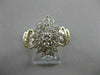 ESTATE WIDE 1.25CTW DIAMOND 14K WHITE & YELLOW GOLD CLUSTER COCKTAIL RING #21369
