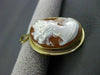 ANTIQUE LARGE 18KT YELLOW GOLD FILIGREE LADY SHELL CAMEO PENDANT & BROOCH #19491