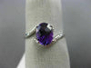 ESTATE 1.32CT DIAMOND & AAA AMETHYST 18K WHITE GOLD INFINITY OVAL SWIRL FUN RING