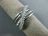 ESTATE WIDE .60CT DIAMOND 14KT WHITE GOLD MULTI ROW CRISS CROSS LOVE RING #1088
