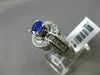 ESTATE LARGE 1.40CT DIAMOND & TANZINITE 14KT WHITE GOLD FILIGREE ENGAGEMENT RING
