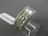 WIDE 1.58CT ROUND & BAGUETTE DIAMOND 18K WHITE GOLD 3D SEMI ROW ANNIVERSARY RING