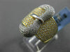 ESTATE MASSIVE 1.55CT DIAMOND 18KT WHITE & YELLOW GOLD PAVE BELT COCKTAIL RING