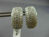 ESTATE LARGE & WIDE 2.59CT DIAMOND 18KT WHITE GOLD 3D MULTI ROW HUGGIE EARRINGS