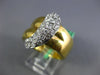 ESTATE LARGE 1.0CT DIAMOND 18KT WHITE AND YELLOW GOLD 3D SEMI MOON FUN RING