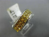 ESTATE 2.72CT DIAMOND YELLOW SAPPHIRE 14K WHITE GOLD GRADUATING CRISS CROSS RING