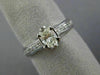 ESTATE .76CT ROUND & OVAL DIAMOND 18KT WHITE GOLD CLASSIC ENGAGEMENT RING #25941