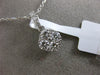 ESTATE .63CT DIAMOND 18K WHITE GOLD SQUARE CLUSTER FLOATING PENDANT CHAIN F/G VS