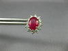 ESTATE 2.61CT DIAMOND & AAA RUBY 14K WHITE GOLD OVAL FLOWER STUD EARRINGS #26511