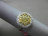 ESTATE WIDE .86CT DIAMOND 18KT WHITE & YELLOW GOLD HEXAGON CLUSTER CLASSIC RING