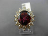 LARGE 7.10CT DIAMOND & RHODOLITE 14K ROSE GOLD 3D PRINCESS DIANA ENGAGEMENT RING