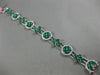 ESTATE WIDE 9.06CT DIAMOND & AAA EMERALD 18KT WHITE GOLD 3D HALO TENNIS BRACELET