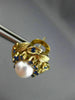 ESTATE 1.0CT AAA SAPPHIRE & SOUTH SEA PEARL 14K YELLOW GOLD 3D EARRINGS #20788