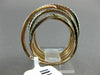 ESTATE WIDE .41CT DIAMOND 14KT WHITE & ROSE GOLD MULTI ROW CRISS CROSS LOVE RING