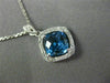 ESTATE 1.92CT DIAMOND & AAA BLUE TOPAZ 14K WHITE GOLD 3D FILIGREE ETOILE PENDANT