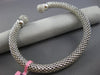 ESTATE 1.50CT DIAMOND 14KT WHITE GOLD 3D PAVE MESH LOVE FLEXIBLE BANGLE BRACELET
