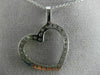 ESTATE .73CT DIAMOND 14KT WHITE GOLD CLASSIC OPEN HEART FLOATING PENDANT #18392
