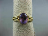 ESTATE 1.32CT DIAMOND & AAA OVAL AMETHYST 14K YELLOW GOLD 3D TRIANGULAR FUN RING