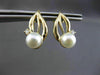 ANTIQUE DIAMOND & AAA SOUTH SEA PEARL 14K YELLOW GOLD 3D HANGING EARRINGS #24402