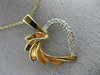 ESTATE .15CT DIAMOND 14KT WHITE & YELLOW GOLD CLASSIC OPEN HEART PENDANT #20162