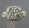 ESTATE WIDE 1.41CT DIAMOND 18K WHITE GOLD 3D SQUARE HALO ENGAGEMENT PROMISE RING