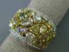 ESTATE 5.08CT FANCY YELLOW & WHITE DIAMOND 18K GOLD MULTI SHAPE ANNIVERSARY RING