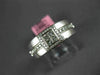 WIDE .36CT DIAMOND 18K WHITE GOLD 3D ROUND & PRINCESS INVISIBLE ANNIVERSARY RING