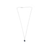 1.44CT DIAMOND & AAA SAPPHIRE 14KT WHITE GOLD OVAL ADJUSTABLE FLOATING PENDANT