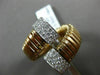 ESTATE LARGE .50CT DIAMOND 18KT 2 TONE GOLD 3D FLEXIBLE CRISS CROSS FUN RING VVS