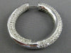 ESTATE LARGE WIDE 6.0CT DIAMOND 14K WHITE GOLD 3D DOUBLE MULTI ROW HOOP EARRINGS