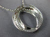ESTATE LARGE .71CT DIAMOND 18KT WHITE GOLD 3D 2 ROW CIRCLE OF LIFE FUN PENDANT