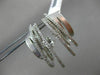 ESTATE LARGE .79CT DIAMOND 14KT WHITE GOLD 3D MULTI ROW CLIP ON HANGING EARRINGS