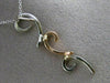 ESTATE .15CT DIAMOND 14KT WHITE & ROSE GOLD 3D FLORAL LEAF HANGING PENDANT CHAIN