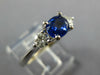 1.44CT DIAMOND & AAA SAPPHIRE 14K WHITE GOLD OVAL 3 STONE ENGAGEMENT RING #26977
