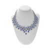 EXTRA LARGE 89.77CT DIAMOND & AAA SAPPHIRE 18KT WHITE GOLD 3D CLEOPATRA NECKLACE