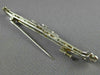 ANTIQUE LONG .95CT ROUND DIAMOND 14KT WHITE GOLD 3D FILIGREE BROOCH PIN #19044