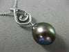 ESTATE .15CT DIAMOND 18KT GOLD AAA TAHITIAN PEARL OPEN FILIGREE FLOATING PENDANT