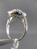 LARGE 18KT WHITE GOLD ENGAGEMENT RING. 3D CLUSTER PEAR SHAPE DOUBLE HALO DESIGN