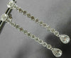 ESTATE LARGE 1.35CT DIAMOND 14K WHITE GOLD 3D TEAR DROP HANGING EARRINGS #25920