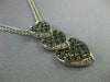 ESTATE .78CT WHITE & BLACK DIAMOND 14KT WHITE GOLD TRIPLE HEART JOURNEY PENDANT