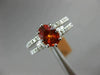 ESTATE 1.87CT DIAMOND & AAA ORANGE SAPPHIRE 14KT WHITE GOLD TWO ROW PROMISE RING